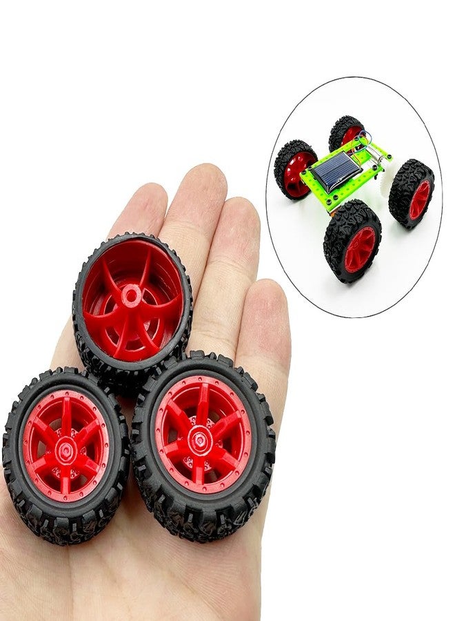URIMPAVIDO 10PCS Toy Car Wheels 34mm Toy Car Rubber Tire Wheels with 5PCS Shaft Round Rod Axles for RC Car Truck Robot DIY Model Toy Parts (2x15x34mm) - Image 3